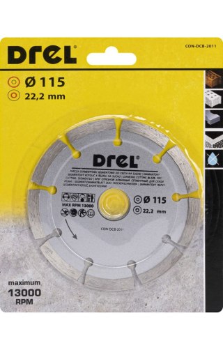 Drel Tarcza diamentowa 115 mm x 22.2 mm, segmentowa CON-DCB-2011