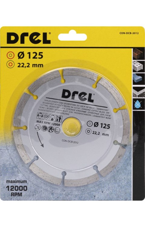 Drel Tarcza diamentowa 125 x 22.2 mm, segmentowa CON-DCB-2012