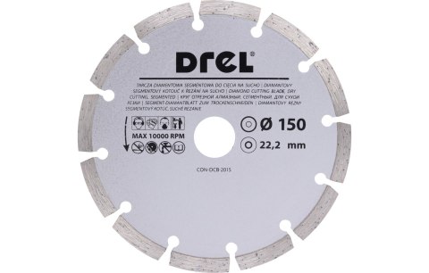 Drel Tarcza diamentowa 150 x 22.2 mm, segmentowa CON-DCB-2015