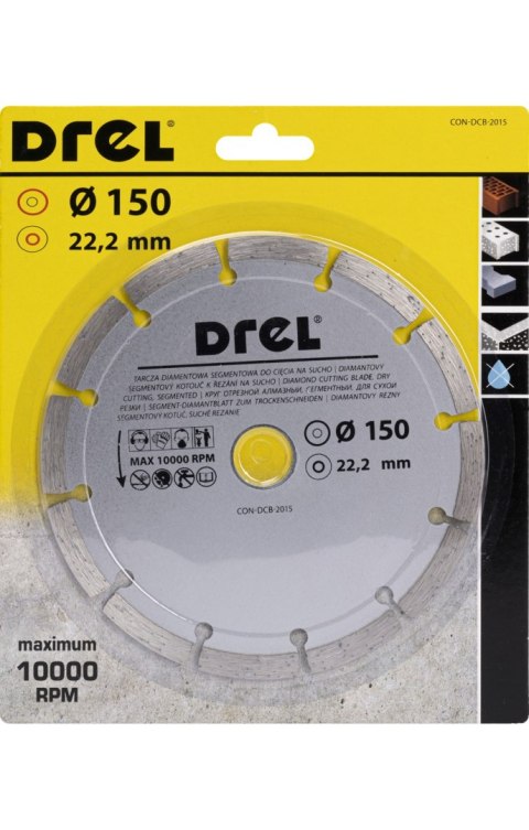 Drel Tarcza diamentowa 150 x 22.2 mm, segmentowa CON-DCB-2015