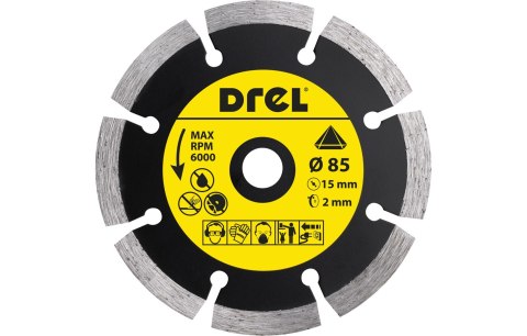 Drel Zestaw tarcz 85 x 15 mm, diamentowa segmentowa, TCT, uniwersalna, 3 szt. CON-DCM-2301