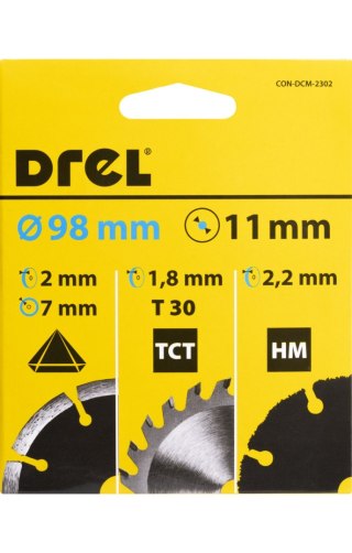 Drel Zestaw tarcz 98 x 11 mm, diamentowa segmentowa, TCT, uniwersalna, 3 szt. CON-DCM-2302