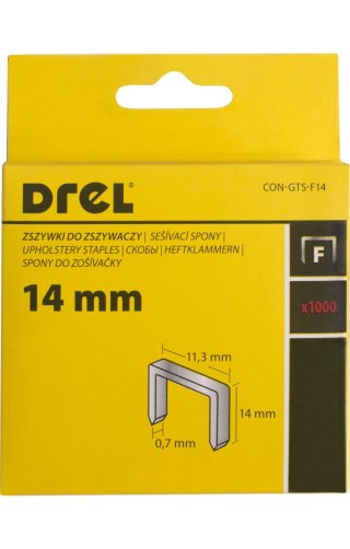 Drel Zszywka 14 mm, typ F, 1000 szt. CON-GTS-F14