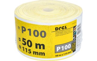 Drel Papier ścierny 115 mm, P100, żółty, 50 m, rolka CON-RRY-1110
