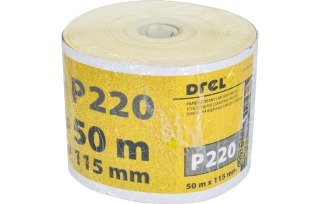 Drel Papier ścierny 115 mm, P220, żółty, 50 m, rolka CON-RRY-1122