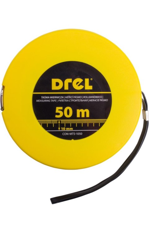 Drel Taśma miernicza stalowa 50 m, 10 mm CON-MTS-1050 Drel Taśma miernicza stalowa 50 m, 10 mm CON-MTS-1050