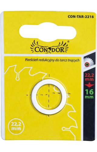 Drel Pierścień redukcyjny do tarcz 22.2/16 mm CON-TAR-2216