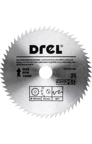 Drel Tarcza do pilarki 140 x 20 mm, 60T CON-TCV-1406