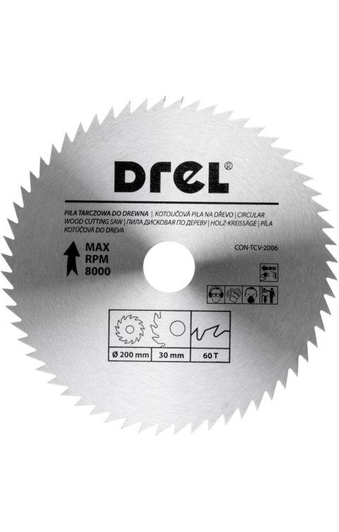 Drel Tarcza do pilarki 200 x 30 mm, 60T CON-TCV-2006