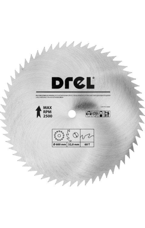 Drel Tarcza do pilarki 600 x 32 mm, 60T CON-TCV-6006 Drel Tarcza do pilarki 600 x 32 mm, 60T CON-TCV-6006