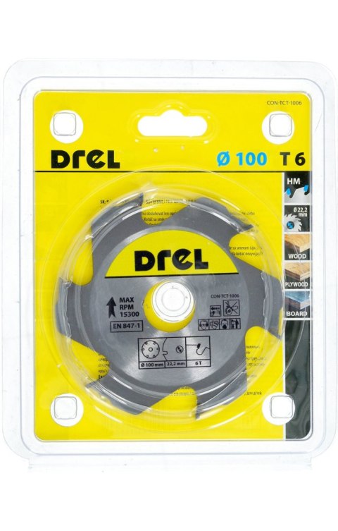 Drel Tarcza do pilarki widiowa 100 x 22.2 mm, 6T CON-TCT-1006