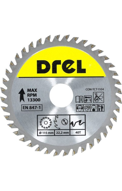 Drel Tarcza do pilarki widiowa 115 x 22.2 mm, 40T CON-TCT-1104