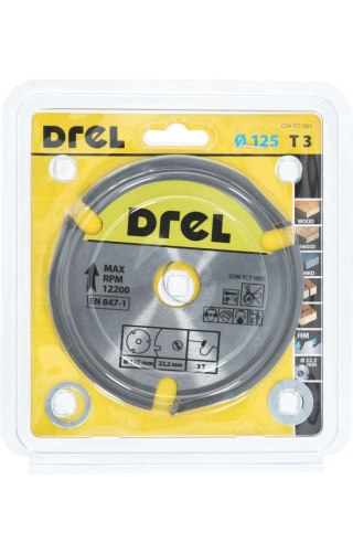 Drel Tarcza do pilarki widiowa 125 x 22.2 mm x 3T CON-TCT-1025