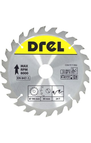 Drel Tarcza do pilarki widiowa 190 x 30 mm, 24T CON-TCT-1902