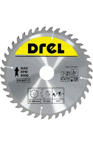 Drel Tarcza do pilarki widiowa 190 x 30 mm, 40T CON-TCT-1904