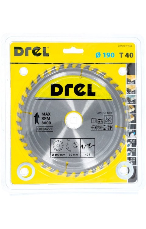 Drel Tarcza do pilarki widiowa 190 x 30 mm, 40T CON-TCT-1904