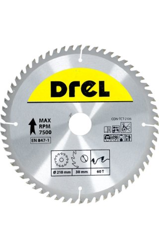 Drel Tarcza do pilarki widiowa 210 x 30 mm, 60T CON-TCT-2106