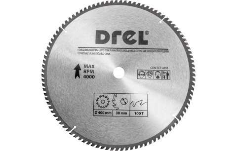 Drel Tarcza do pilarki widiowa 400 x 30 mm, 100T CON-TCT-4010