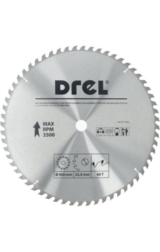 Drel Tarcza do pilarki widiowa 450 x 30 mm, 60T CON-TCT-4506