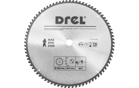 Drel Tarcza do pilarki widiowa 450 x 30 mm, 80T CON-TCT-4508