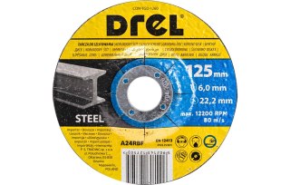 Drel Tarcza korundowa do szlifowania metalu 125 x 6.0 x 22.2 mm CON-TGD-1260