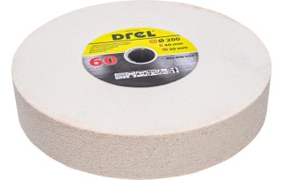 Drel Tarcza szlifierska 200 x 20 x 40 mm, P60, biała CON-TSC-2040