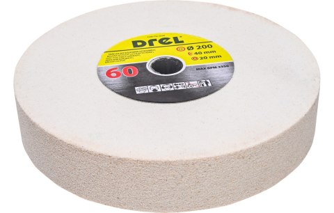 Drel Tarcza szlifierska 200 x 20 x 40 mm, P60, biała CON-TSC-2040 Drel Tarcza szlifierska 200 x 20 x 40 mm, P60, biała CON-TSC-2040