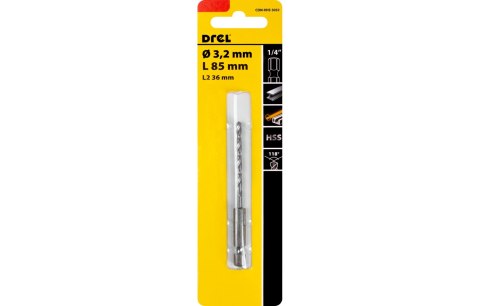 Drel Wiertło do metalu 3.2 mm, uchwyt quick change Hex, szlifowane CON-XHS-3032