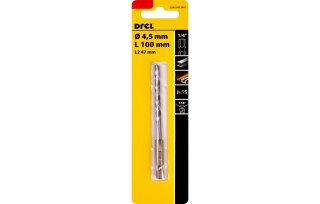 Drel Wiertło do metalu 4.5 mm, uchwyt quick change Hex, szlifowane CON-XHS-3045