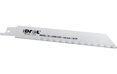 Drel Brzeszczot do piły szablastej 150 x 19 x 0.9 mm, 18TPI, do metalu DR-AJL-1312 Drel Brzeszczot do piły szablastej 150 x 19 x 0.9 mm, 18TPI, do metalu DR-AJL-1312