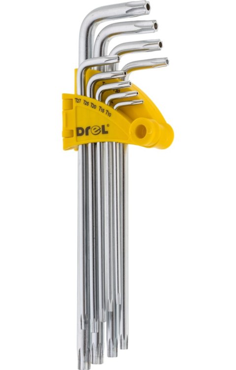 Drel Zestaw kluczy Torx z otworem T10-50, bardzo długie, 9 szt. DR-IKT-2409