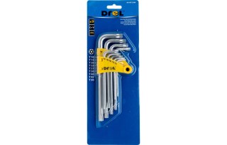 Drel Zestaw kluczy Torx z otworem T10-50, długie, 9 szt. DR-IKT-2309