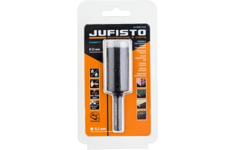 Jufisto Otwornica z nasypem diamentowym 25 mm, diament lutowany JU-AOD-1225