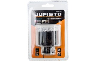 Jufisto Otwornica z nasypem diamentowym 51 mm, M14, diament lutowany JU-AOD-1351