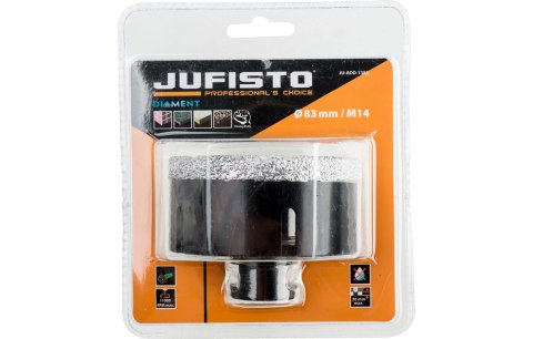 Jufisto Otwornica z nasypem diamentowym 83 mm, M14, diament lutowany JU-AOD-1383