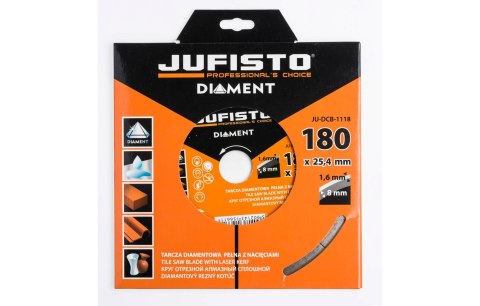 Jufisto Tarcza diamentowa 180 x 25.4 mm, pełna JU-DCB-1118