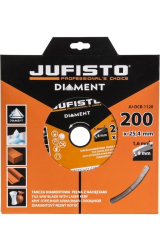 Jufisto Tarcza diamentowa 200 x 25.4 mm, pełna JU-DCB-1120