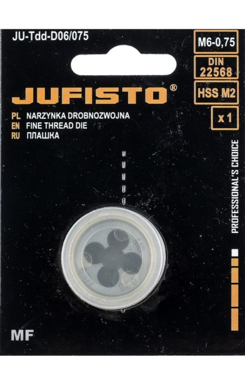 Jufisto Narzynka drobnozwojna M6 x 0.75 JU-TDD-D06-075