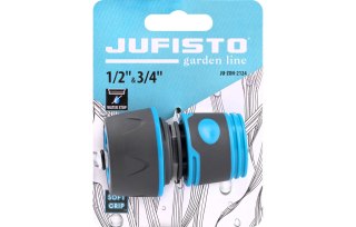 Jufisto Szybkozłączka uniwersalna 1/2'-3/4', stop, dwumateriałowa, soft-grip JU-ZON-2124