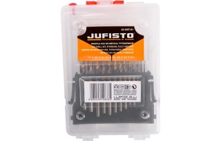 Jufisto Zestaw wierteł do metalu 1.5-6.5 mm, tytanowane, szlifowane, 13 szt. JU-XST-01