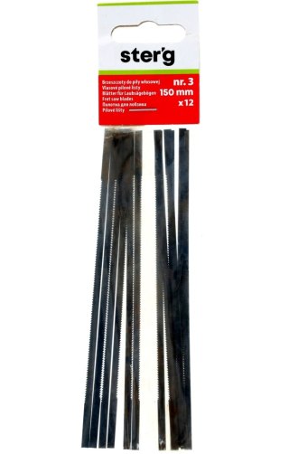 Sterg Brzeszczoty do piły włosowej 150 mm, ząb nr. 3, drewno-plastik, 12 szt. S46315