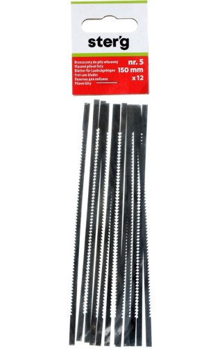 Sterg Brzeszczoty do piły włosowej 150 mm, ząb nr. 5, drewno-plastik, 12 szt. S46515