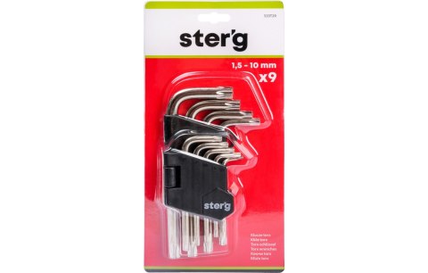 Sterg Zestawy kluczy Torx z otworem, T10-50, 9 szt. S33T29