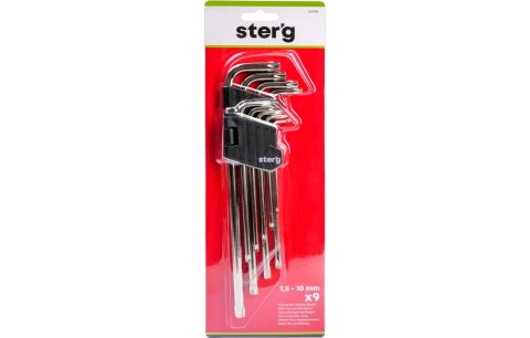 Sterg Zestawy kluczy Torx z otworem, T10-50, bardzo długie, 9 szt. S33T49