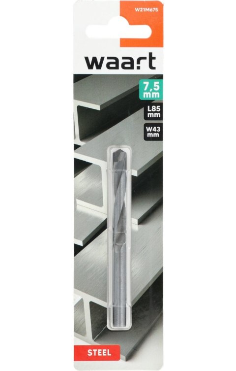 Wart Wiertło z płytką z węglika spiekanego do metalu 7.5 mm - Max RPM 1000-1500 W21M675