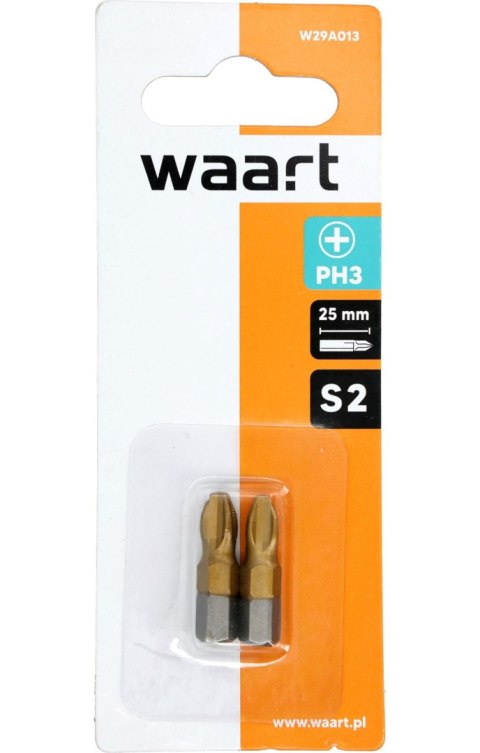 Wart Końcówki wkrętakowe PH3 x 25 mm, tytanowana, 2 szt. W29A013