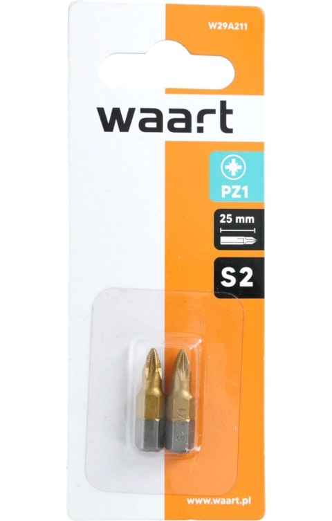 Wart Końcówki wkrętakowe PZ1 x 25 mm, tytanowana, 2 szt. W29A211