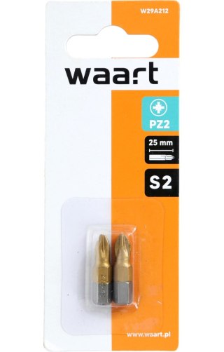 Wart Końcówki wkrętakowe PZ2 x 25 mm, tytanowana, 2 szt. W29A212