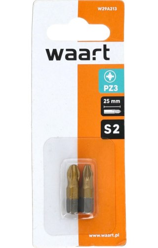 Wart Końcówki wkrętakowe PZ3 x 25 mm, tytanowana, 2 szt. W29A213