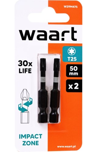 Wart Końcówki wkrętakowe udarowe Torx T25 x 50 mm, 2 szt. W29M475